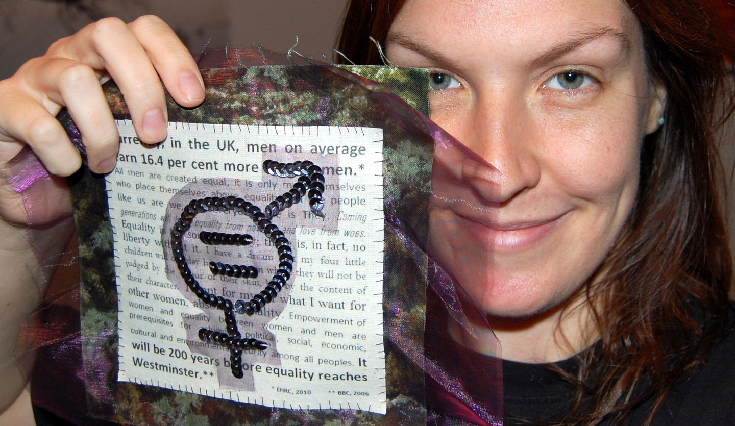 craftivist collective - Northumberland craftivist kate rowley patch and her - flickr - CC BY 2.0